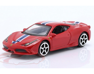 FERRARI 458 Italia Speciale (2009), red with blue-white stripes