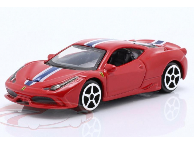 FERRARI 458 Italia Speciale (2009), red with blue-white stripes