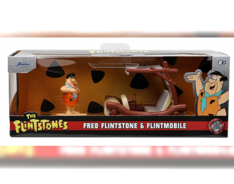 HANNA BARBERA Auto Degli Antenati - The Flintstones Car With Fred Figure, Red Beige