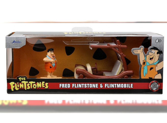 HANNA BARBERA Auto Degli Antenati - The Flintstones Car With Fred Figure, Red Beige