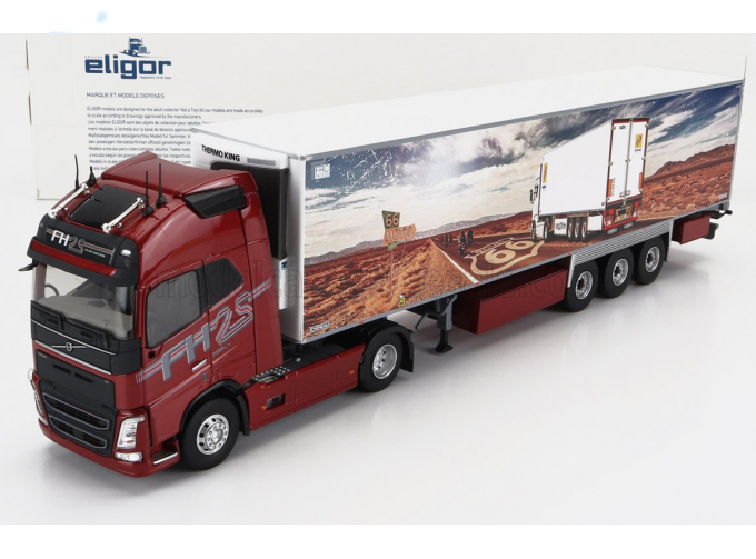 VOLVO Fh4 750 Truck Semi-frigo Route 66 Gt Transports (2021), Red Met