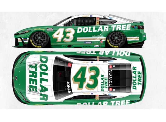 Toyota Camry XSE #43 Erik Jones *Dollar Tree*, green/white 2026
