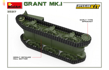 Сборная модель Британский танк Мк.I Grant с интерьером