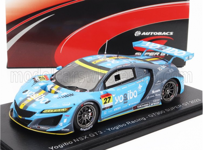 HONDA Nsx Gt3 Team Yogibo №27 Gt300 Class Super Gt (2023) Y.iwasawa - R.ito, Light Blue Yellow