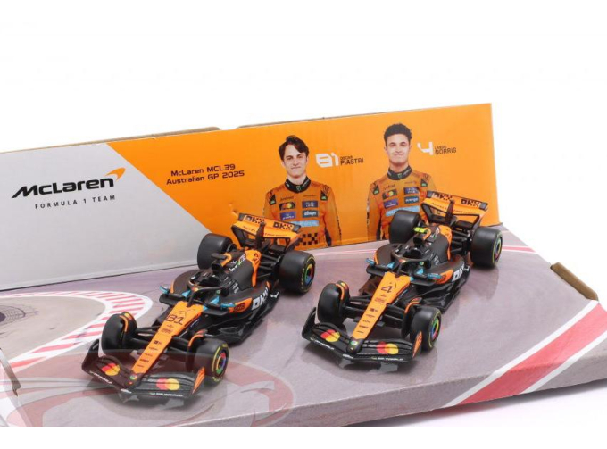 McLAREN MCL39 (2025) Team Mclaren №4 Season (2025) Lando Norris + №81 Season (2025) Oscar Piastri, Orange Black