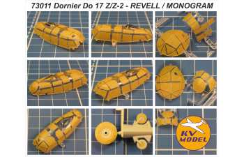 Маска окрасочная Dornier Do 17 Z/Z-2 (REVELL #04655, #64655 / Hasegawa #86010, #86084 / MONOGRAM #PA214, #6842, #5305, #6971-0200) + маски на диски и колеса