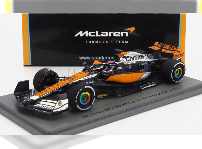 McLAREN F1 Mcl60 Team Mclaren №81 4th British Gp (2023) Oscar Piastri, Orange Black Chrome