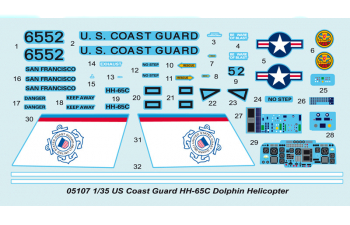 Сборная модель Вертолет US Coast Guard HH-65C Dolphin