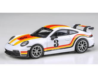PORSCHE 911 992-2 Gt3 Andial Livery №3 Coupe (2025), White Orange Red