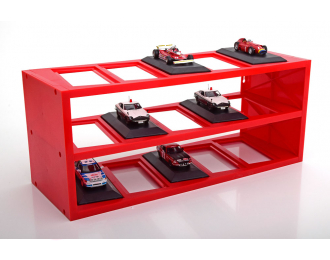 SONSTIGES Display Stand for 15 modelcars, Maße: B-H-T : 49-20,5-18,5, red