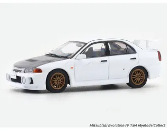 MITSUBISHI Lancer Evolution IV, white with carbon hood