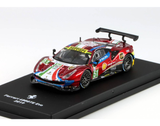 FERRARI 488 Gte Evo 3.9l Turbo V8 Team Af Corse №51 Winner Class Lmgte Pro 24h Le Mans 2019 J.Calado - A.Pier Guidi - D.Serra - With Showcase, Red Met White Blue