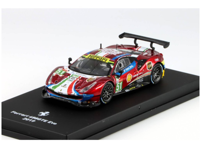 FERRARI 488 Gte Evo 3.9l Turbo V8 Team Af Corse №51 Winner Class Lmgte Pro 24h Le Mans 2019 J.Calado - A.Pier Guidi - D.Serra - With Showcase, Red Met White Blue