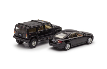 Набор Престиж 2000ых: VOLVO S80 (2009) и HUMMER H2 (2008), черный металлик