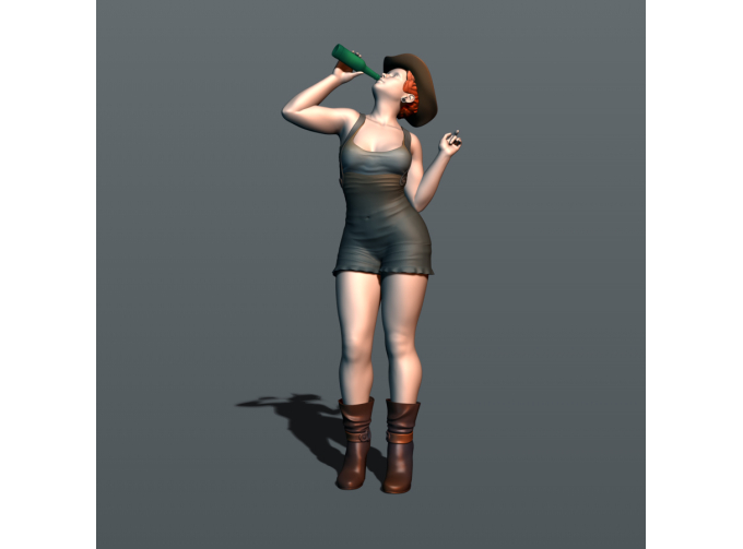 Фигура Девушка с бутылкой, окрашенная