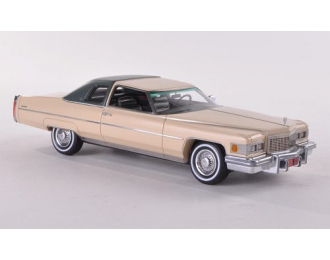 CADILLAC Coupe de Ville 1976, Light Beige/ Dark Matt Green