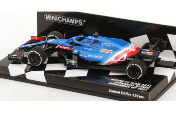 RENAULT F1 A521 Renault E-tech 20b Team Alpine №14 4th Hungary Gp (2021) Fernando Alonso, Blue Met Red White
