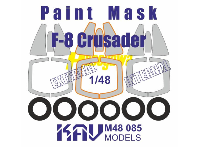 Маска окрасочная на F-8 Crusader (Hasegawa)