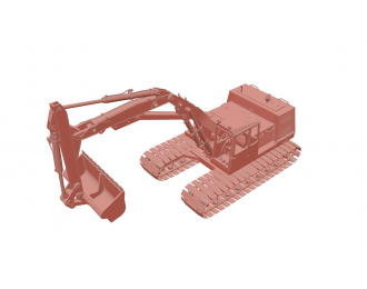 Сборная модель Экскаватор МТП-71 с планировочным ковшом и составной стрелой