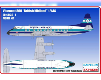 Сборная модель Самолёт Viscount 800 British Midland
