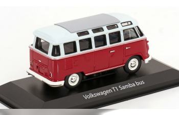 VOLKSWAGEN T1 Samba Minibus (1963), dark red / light grey