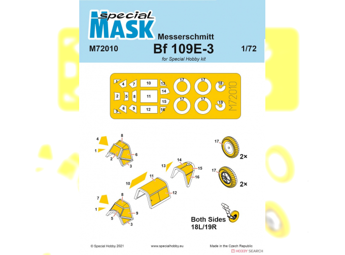 Маска окрасочная Messerschmitt Bf 109E-1/3 