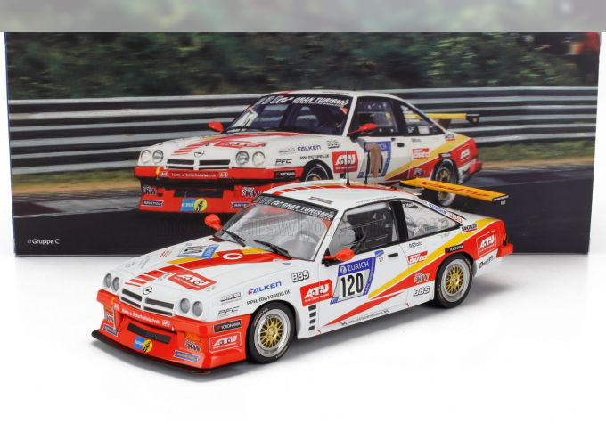 OPEL Manta Gt Team Kissling Motorsports №120 24h Nurburgring (2018) Hans-olaf Beckmann - Peter Hass - Jurgen Schulten - Volker Strycek, White Orange Yellow