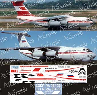 Декаль на самолёт Ильюшин Ил-76ТД (Арофлот полярный (Красный) )