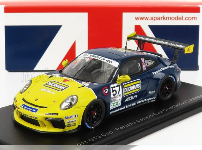 PORSCHE 911 991 Gt3 Cup N25 Porsche Carrera Cup England Champion (2021) Dan Cammish, Black Yellow