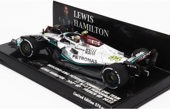 MERCEDES-BENZ GP F1 W13e Team Mercedes-amg Petronas F1 №44 (300th F1 Grand Prix) 2nd France Gp (2022) Lewis Hamilton, Silver Green