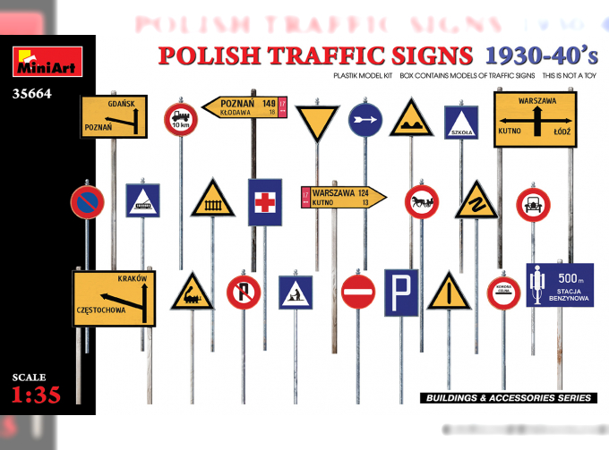 Сборная модель Дорожные знаки, Польша 1930-1940
