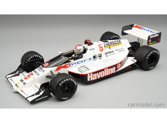 LOLA T89 Team Newman Haas Racing №5 Formula Indy Car World Series Season (with Pilot Figure) (1989) Mario Andretti, White Black
