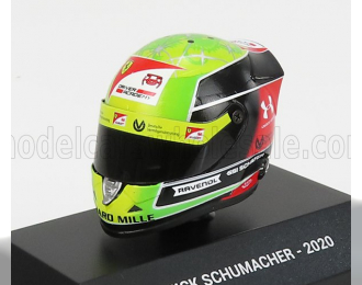 SCHUBERTH HELMET F2 Keyring Helmet Dallara Team Prema Racing N20 Season Mick Schumacher (2020) F2 World Champion, Yellow Green Red Black