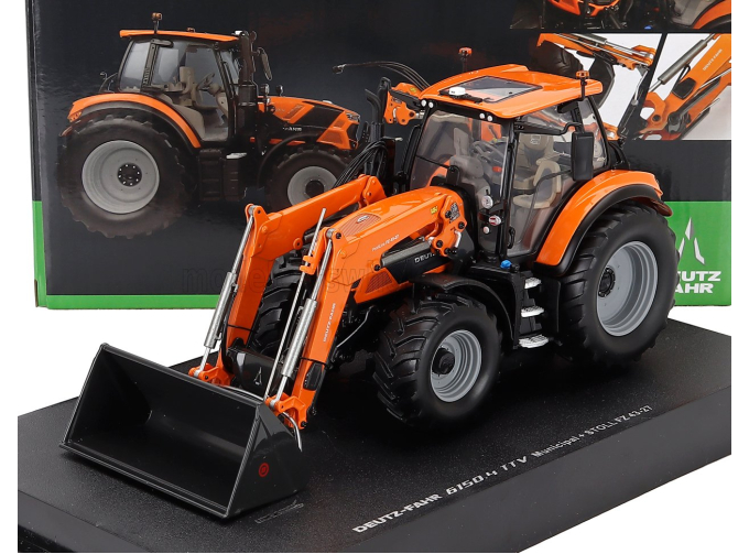 DEUTZ-FAHR 6150.4 Ttv Tractor With Fz 47-23 Front Loader (2018), Orange Black