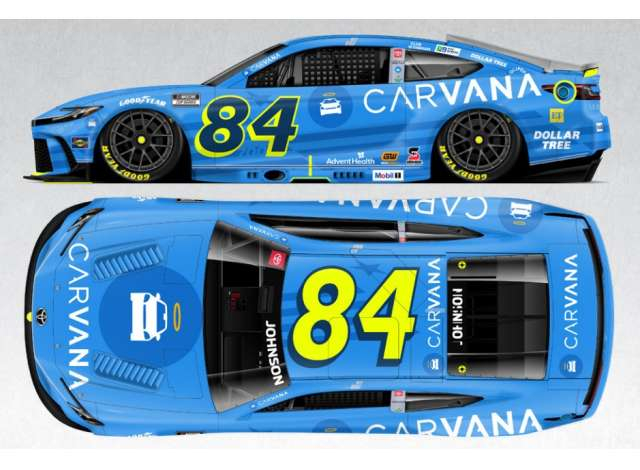 Toyota Camry #84 Jimmie Johnson *Carvana 700th Start* blue/white/yellow 2025