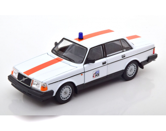 VOLVO 240 Gl Sos 901 Belgium Police 1986, White Orange