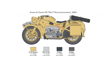 Сборная модель Мотоцикл ZUNDAPP KS 750 с коляской