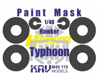 Маска окрасочная на Hawker Typhoon (Hasegawa)