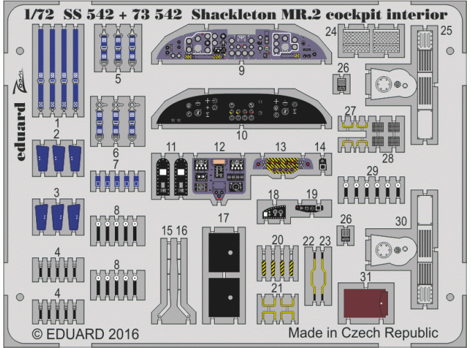 Фототравление для Shackleton MR.2 cockpit interior