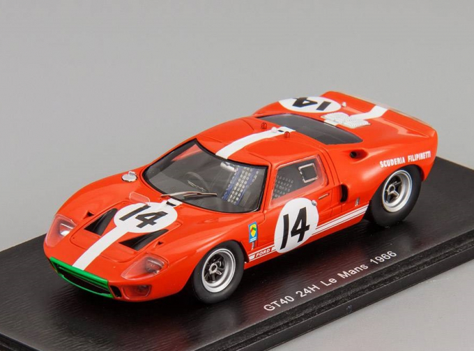 FORD GT40 #14 P.Sutcliffe - D.Spoerry Le Mans (1966), red