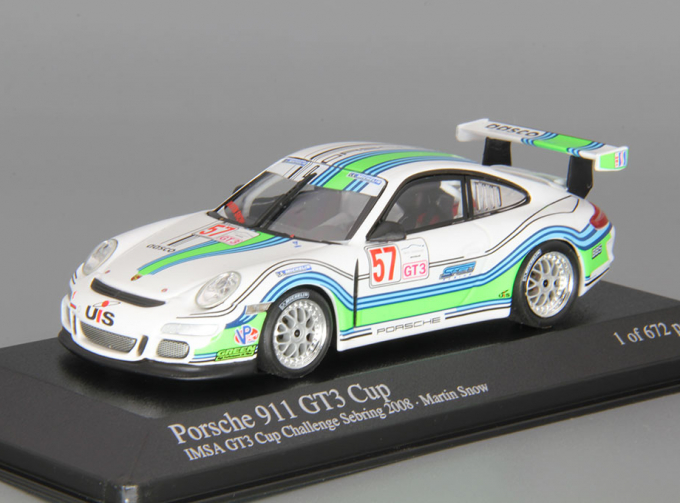 PORSCHE 911 GT3 Cup Martin Snow IMSA GT3 Challenge (2008), white / green