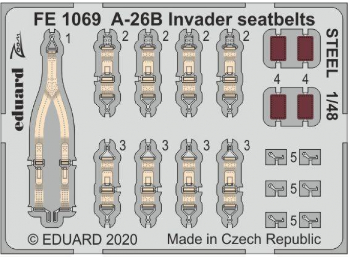 Набор фототравления для A-26B Invader seatbelts STEEL (ICM)