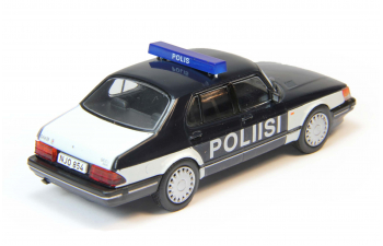 SAAB 900 turbo Полиция Финляндии, Полицейские Машины Мира 72, черно-белый
