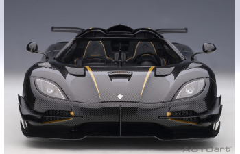 Koenigsegg One:1 2014 (clear carbon fiber/gold stripes)