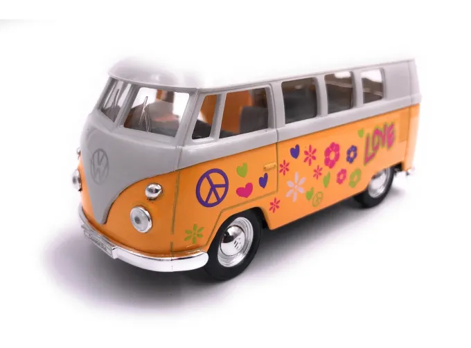 VOLKWAGEN T1 Minibus Love Flower Power (1963), yellow/white
