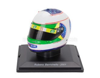 HELMET F1 Casco Helmet Rubens Barrichello Team Ferrari F2001 Season (2001), White Green