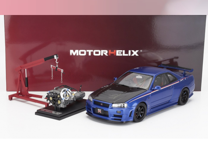 NISSAN Skyline Gt-r (r34) Nismo Crs Coupe (2002) With Engine, Blue Carbon