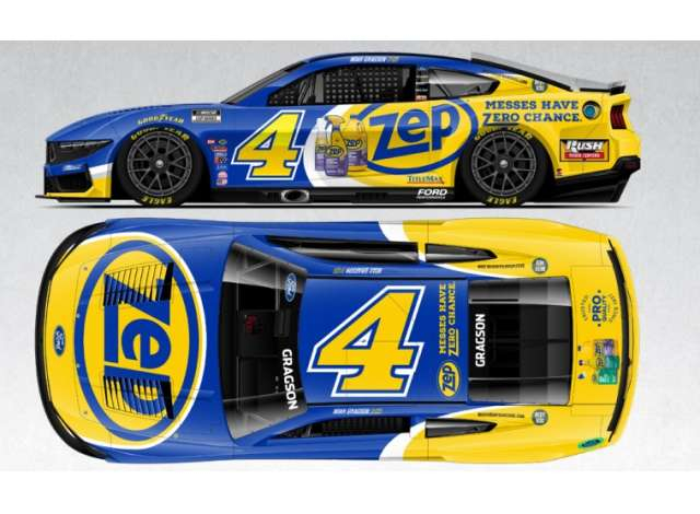 Ford Mustang #4 Noah Gragson *ZEP*, blue/yellow 2025