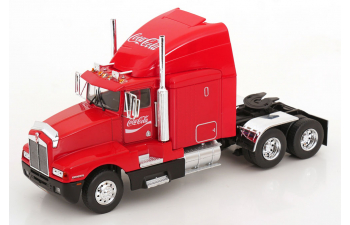KENWORTH T600 тягач с прицепом "Coca-Cola" (1986), красный