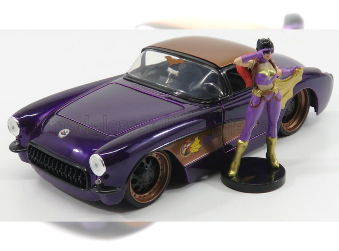 CHEVROLET Corvette Custom (1957) With Batgirl Figure, Purple